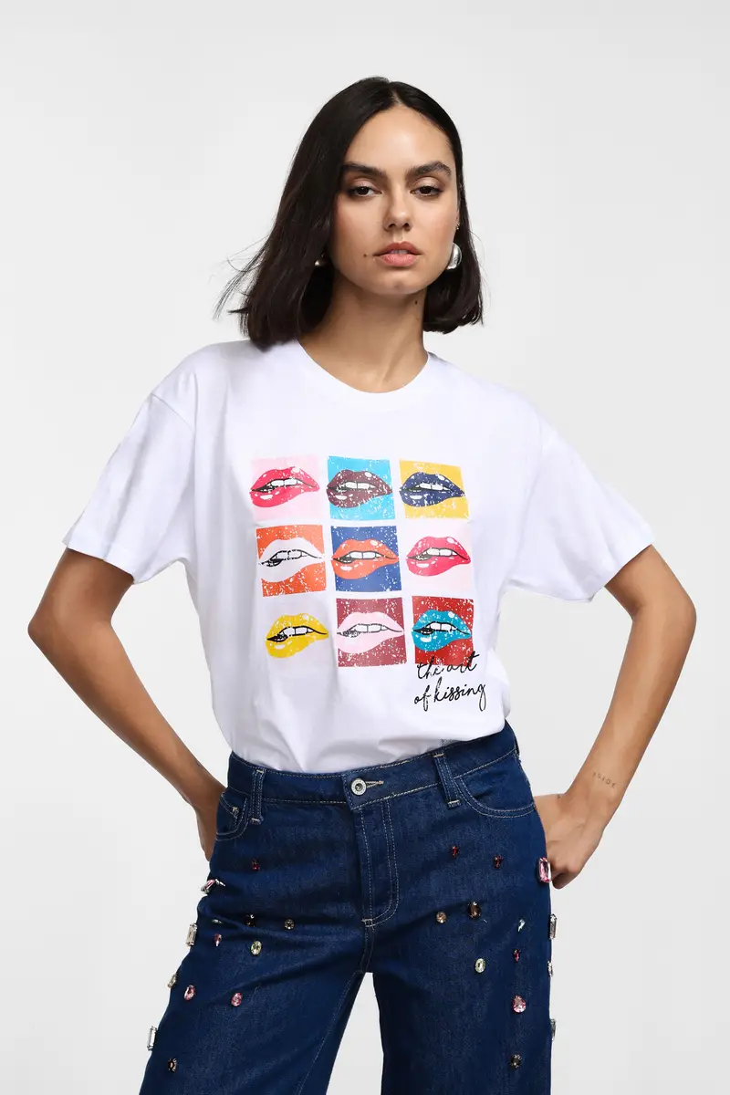 Please T-shirt Bianco 3566014 miniatura 2