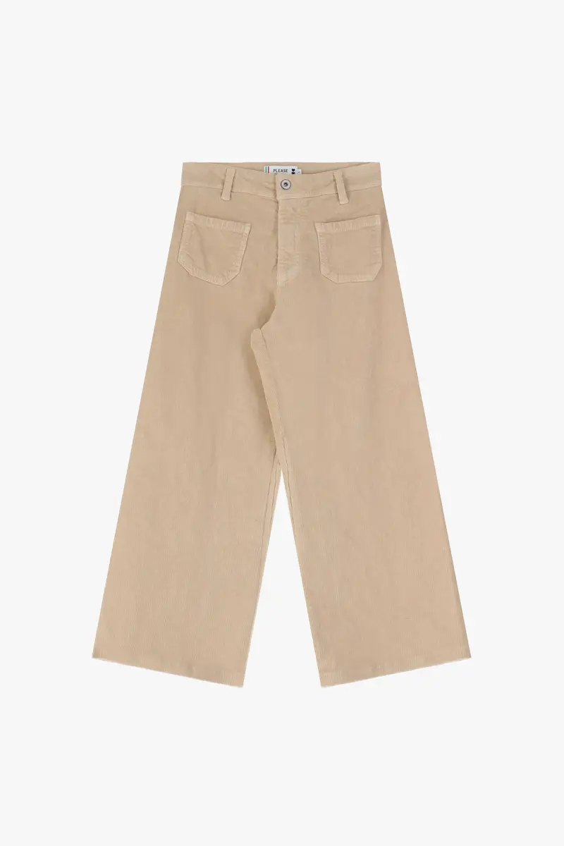 Trousers ampi cropped con tasche applicate Out milk