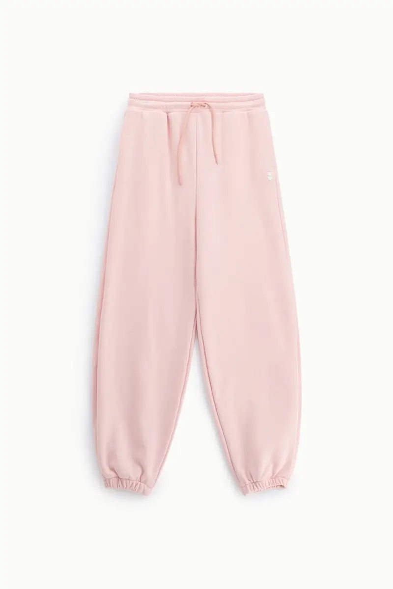 Trousers jogging fit con fondo elasticizzato Rosa