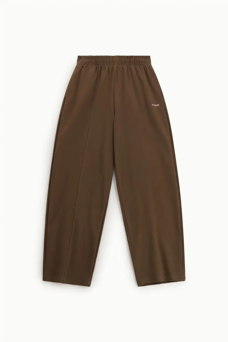 Trousers jogging fit vita alta con cuciture Moro