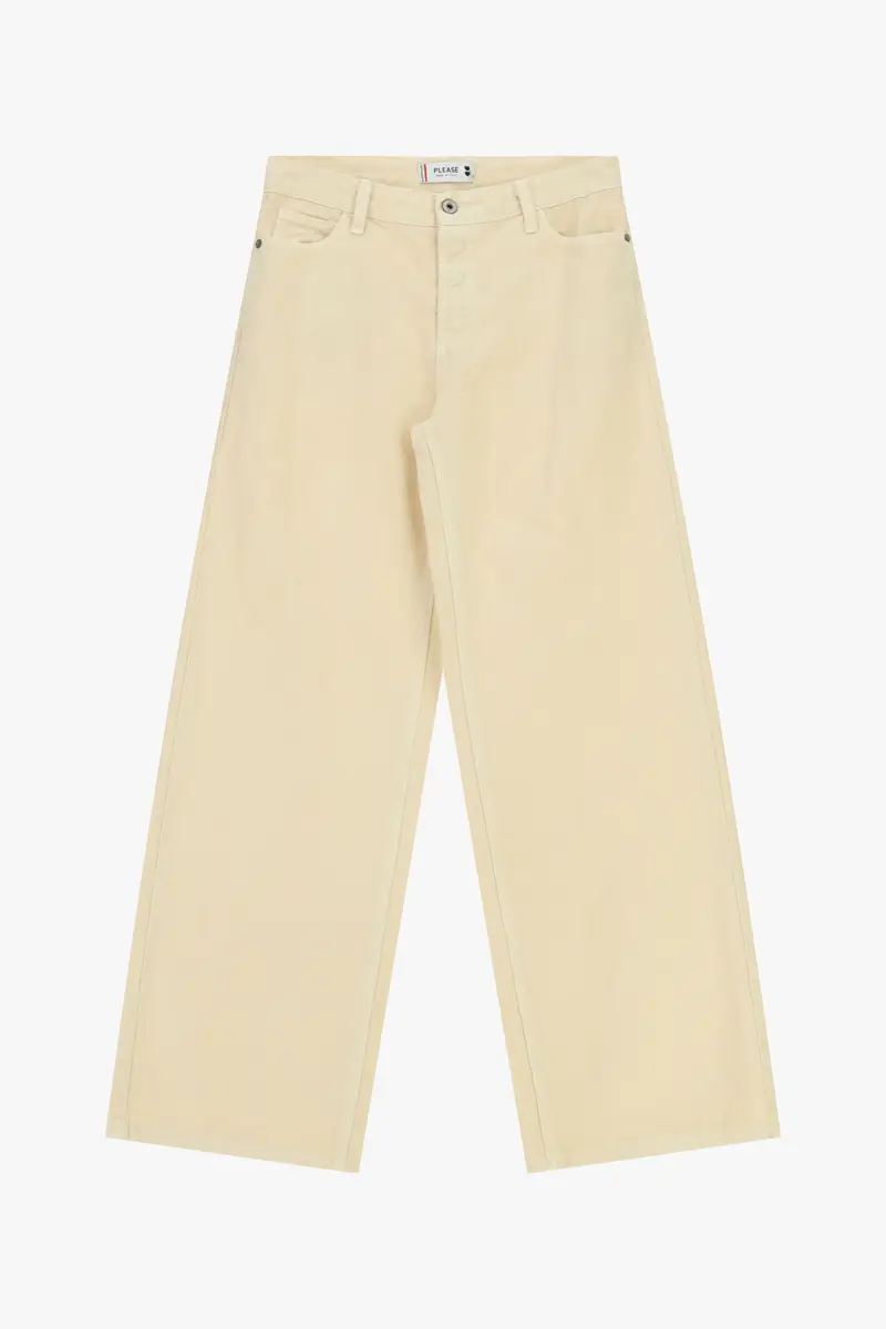 Trousers palazzo vita alta cinque tasche Almond milk