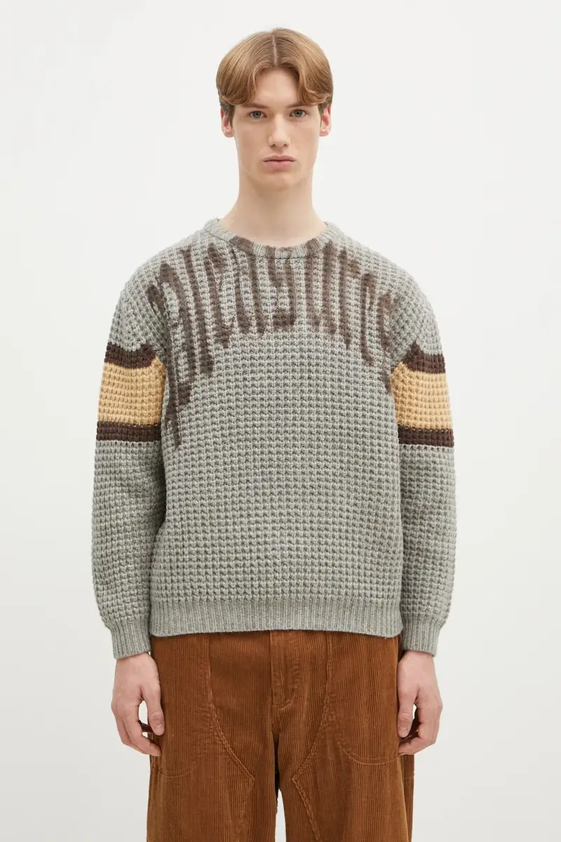 maglione in lana Twitch Chunky Knit uomo colore grigio P24W004