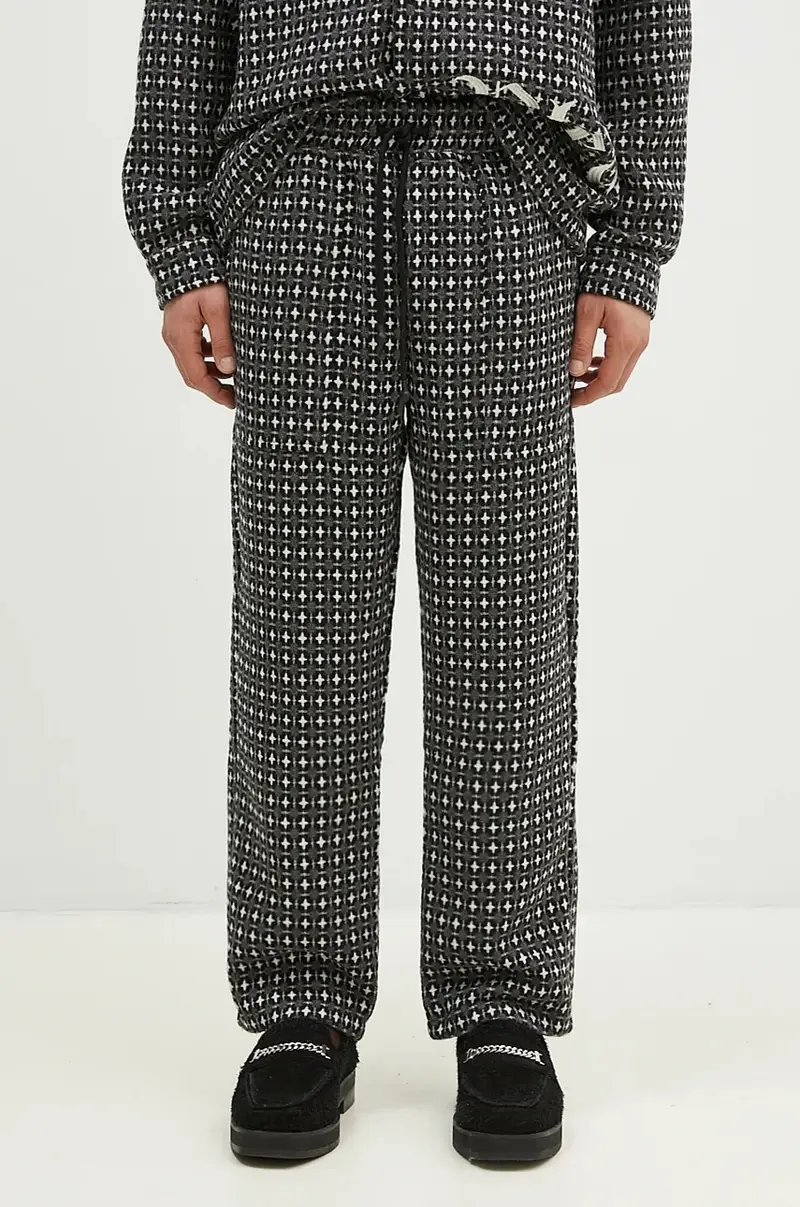 pantaloni in misto lana Cross Easy Pants colore grigio P24F035