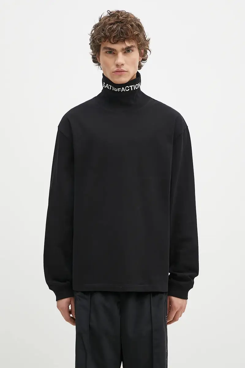 top a maniche lunghe in cotone Satisfaction Turtleneck colore nero P24W026