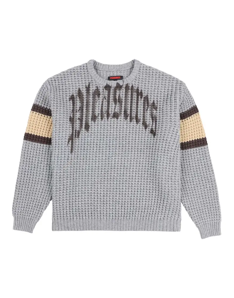 Pleasures Twitch chunky knit sweater Maglione con grafica - heather grey M
