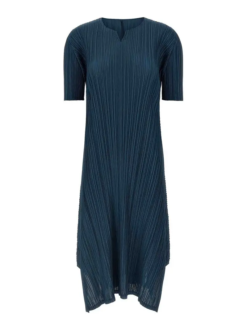 Abito a pieghe morbide Blu