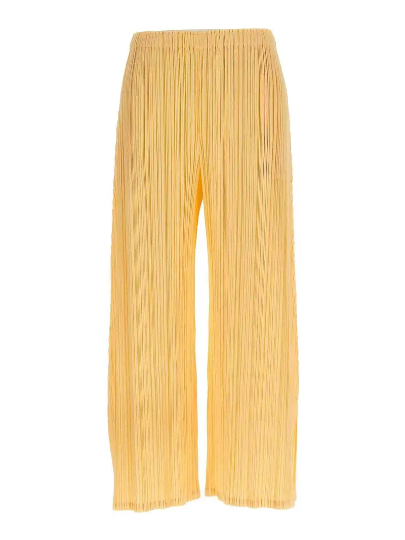 Pantaloni con pieghe morbide Giallo