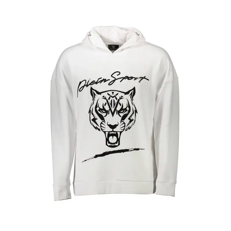 Felpa Maniche Lunghe Uomo Bianca Applicazione Bianco