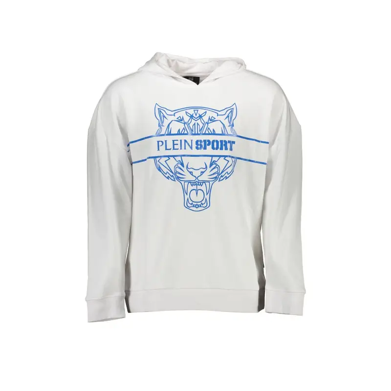 Felpa Maniche Lunghe Uomo Bianca Stampa Bianco