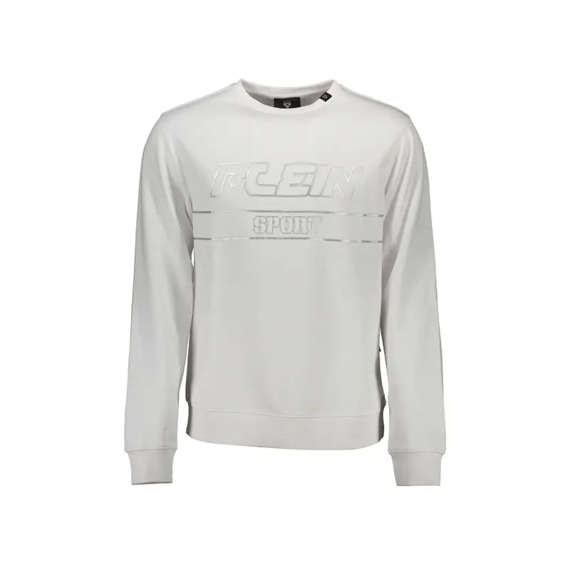 Felpa Maniche Lunghe Uomo Bianca Stampa Logo Bianco