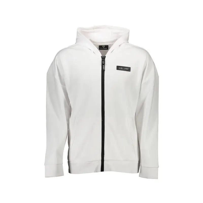 Felpa Maniche Lunghe Uomo Bianca Zip Bianco