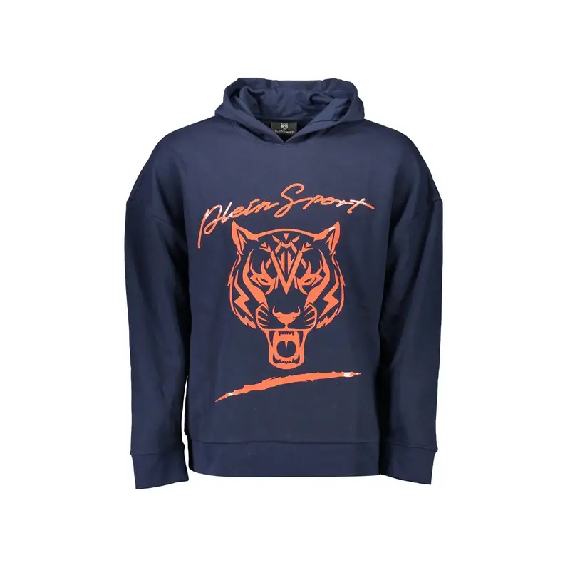 Plein Sport Felpa Uomo Blu con Cappuccio e Maniche Lunghe