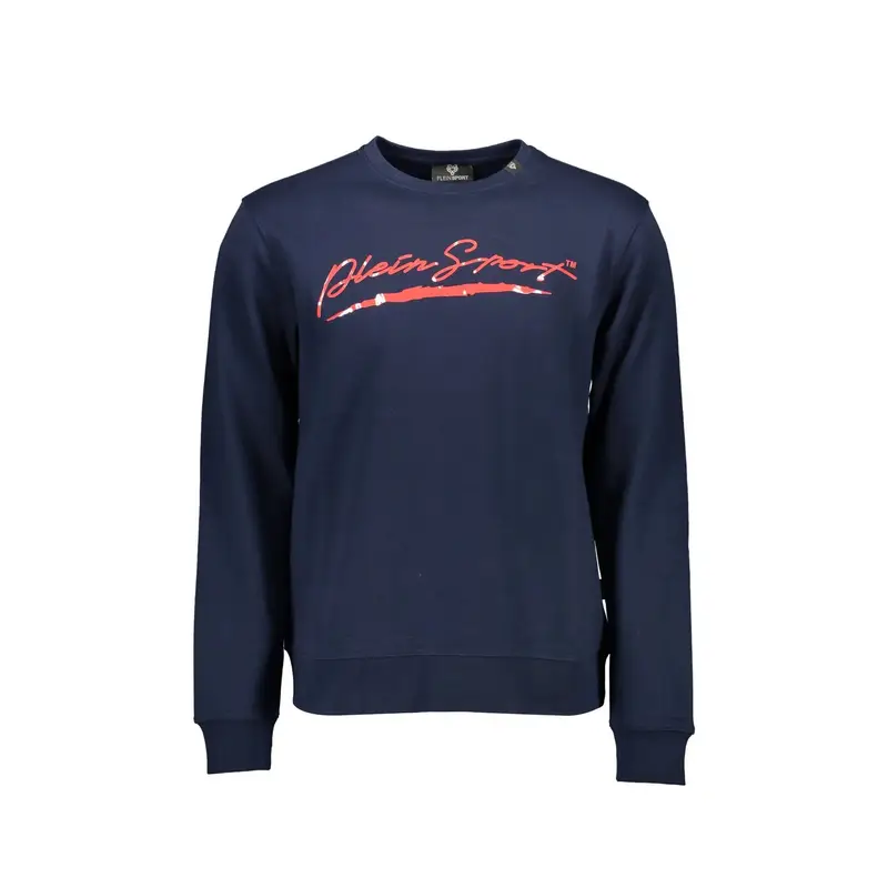 Plein Sport Felpa Uomo Blu con Stampa