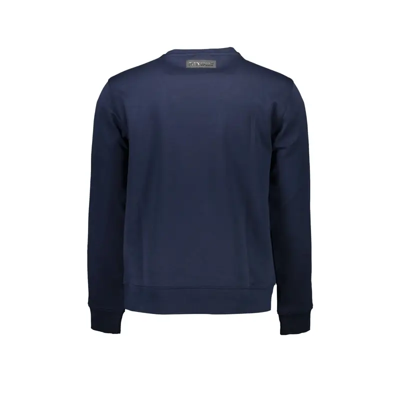 Felpa Maniche Lunghe Uomo Blu Stampa miniatura 2