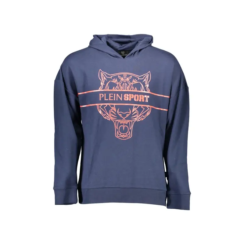 Plein Sport Felpa a Maniche Lunghe Uomo Blu con Cappuccio