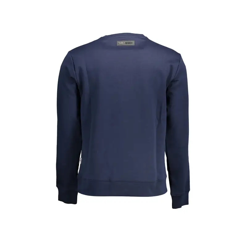 Plein Sport Felpa Maniche Lunghe Uomo Blu con Stampa Logo miniatura 2