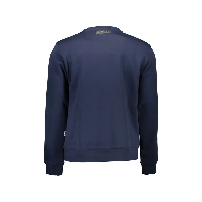 Plein Sport Felpa Uomo Blu con Stampa Logo miniatura 2