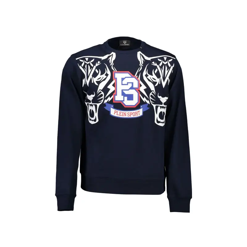 Plein Sport Felpa Uomo Blu con Stampa Logo