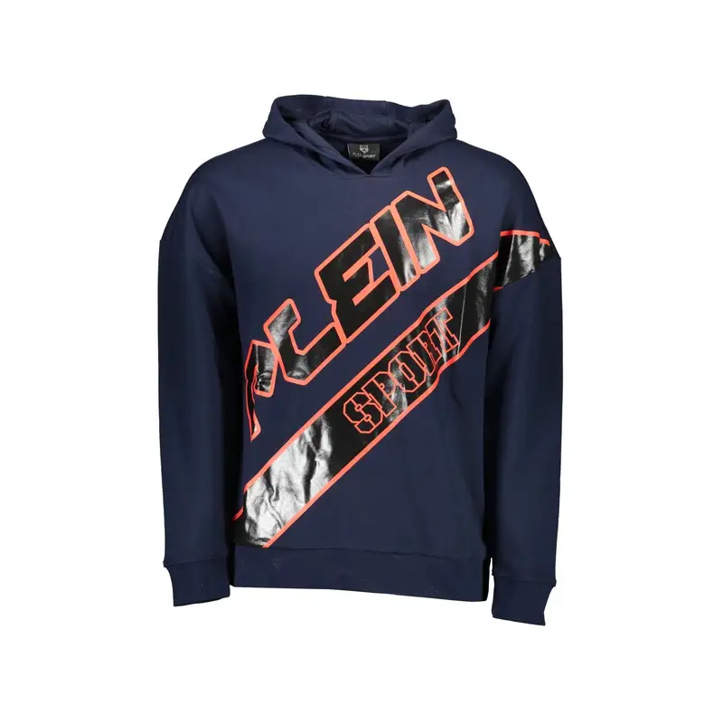 Plein Sport Felpa Uomo Blu con Stampa Logo
