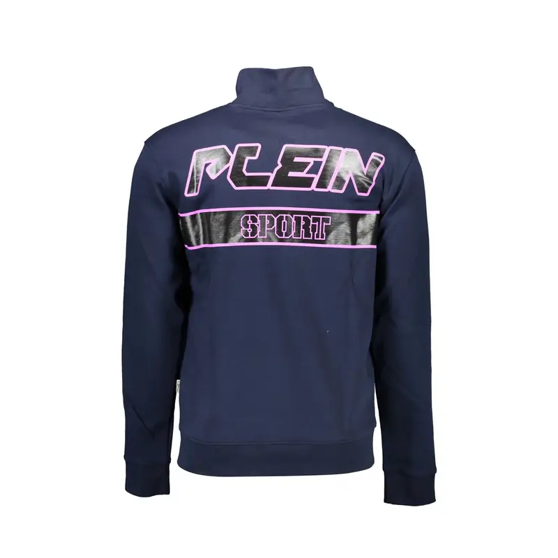 Felpa Maniche Lunghe Uomo Blu Zip miniatura 2