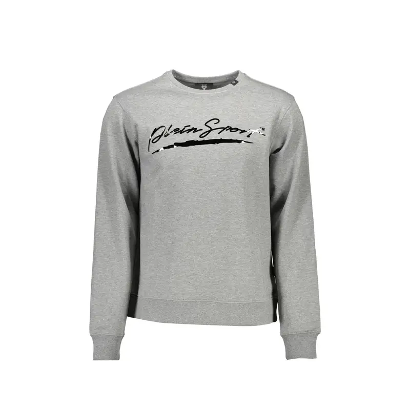 Plein Sport Felpa Maniche Lunghe Uomo Grigia con Stampa Logo