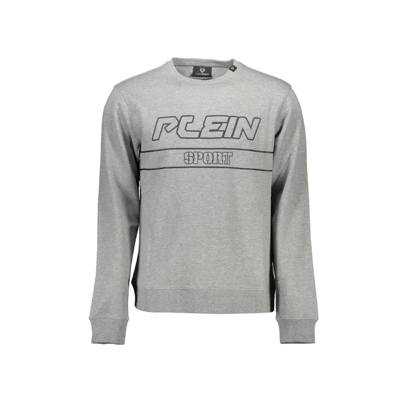 Felpa Maniche Lunghe Uomo Grigia Stampa Logo Grigio