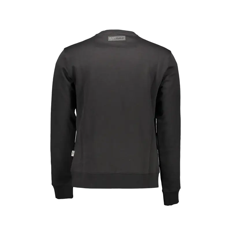 Felpa Maniche Lunghe Uomo Nera Stampa Logo Nero miniatura 2