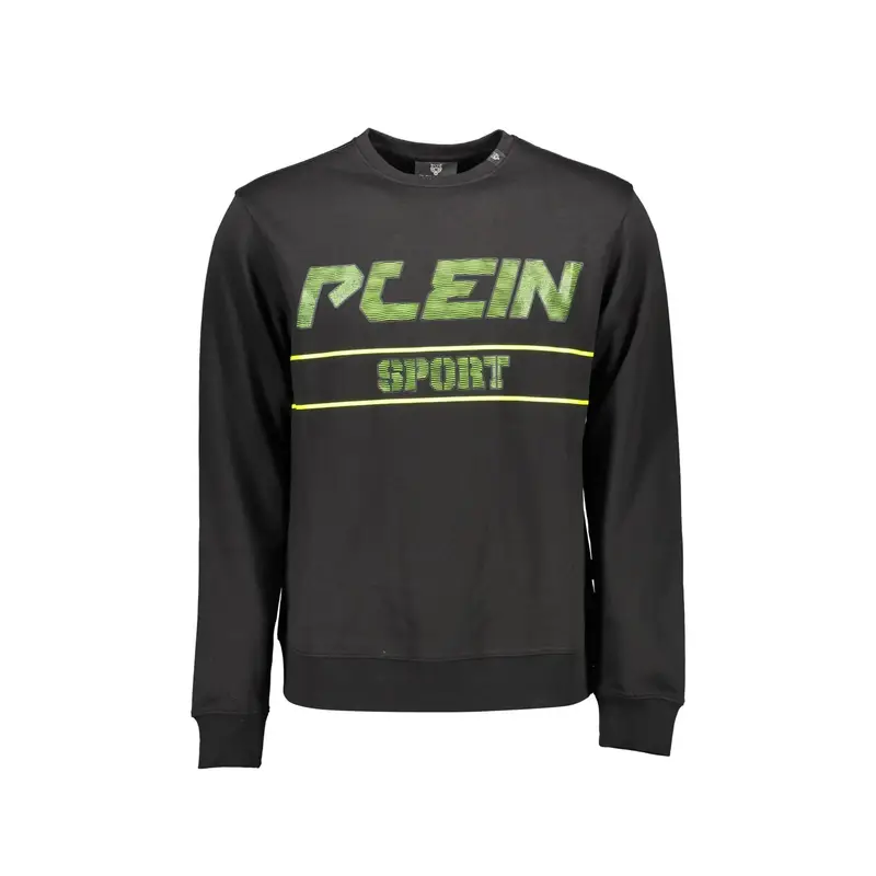 Felpa Maniche Lunghe Uomo Nera Stampa Logo Nero