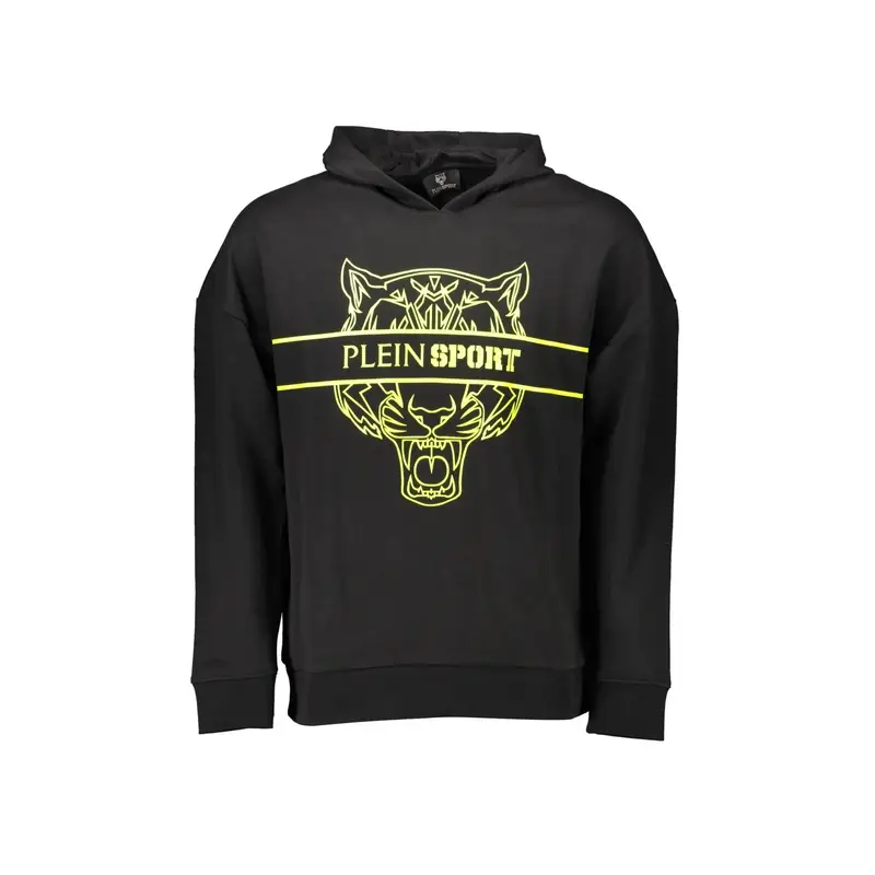 Felpa Maniche Lunghe Uomo Nera Stampa Logo Nero