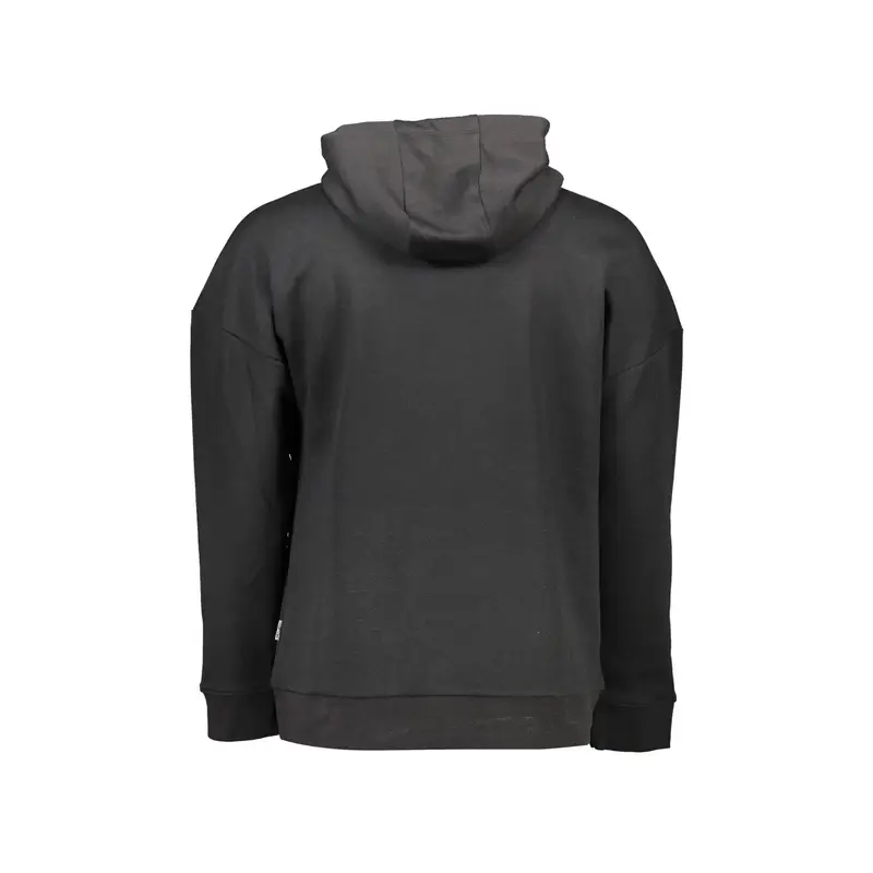 Felpa Maniche Lunghe Uomo Nera Stampa Logo Nero miniatura 2