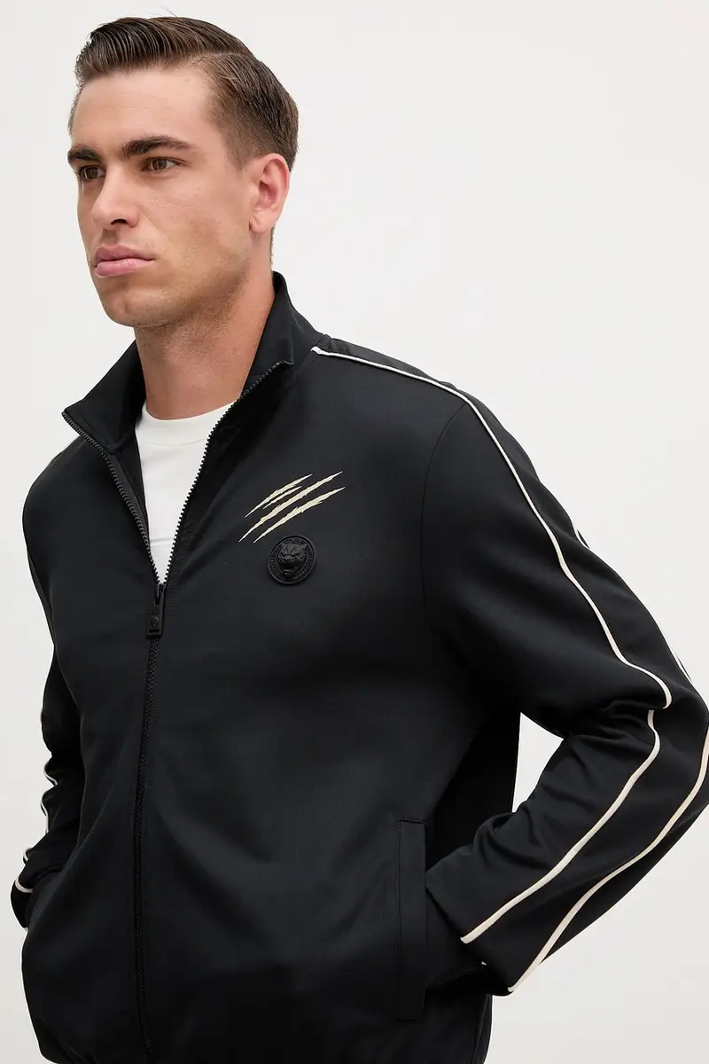 felpa uomo colore nero con applicazione FAEC MJB3816 STE003N miniatura 4