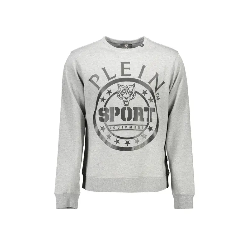 Felpa Uomo Grigia Girocollo Stampa Logo Grigio