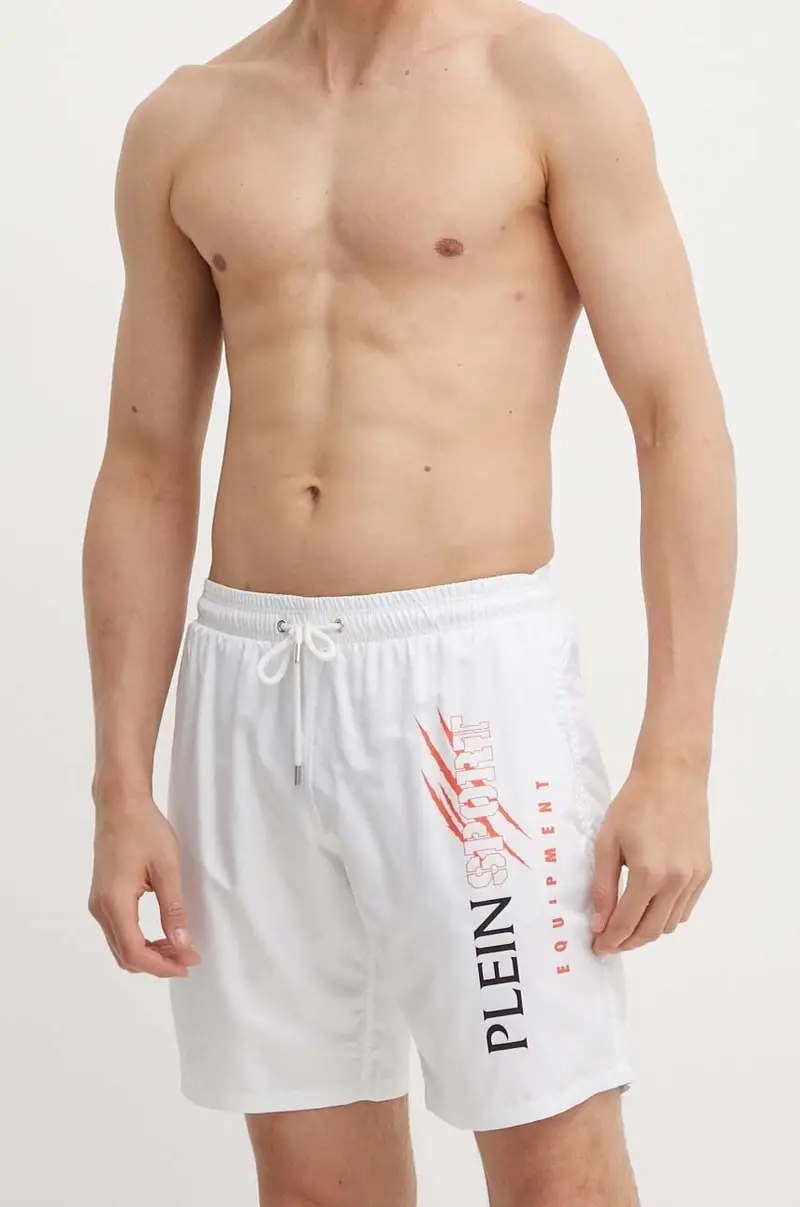 pantaloncini da bagno colore bianco miniatura 2