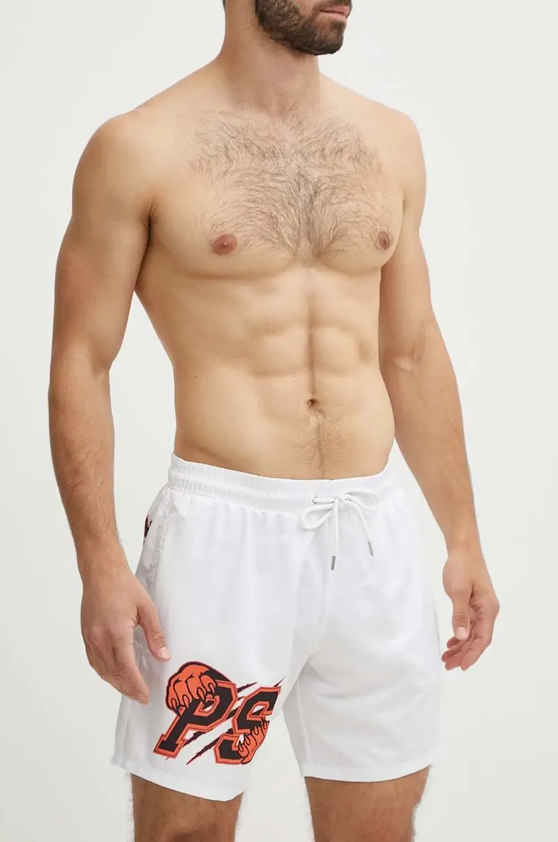 pantaloncini da bagno colore bianco miniatura 2