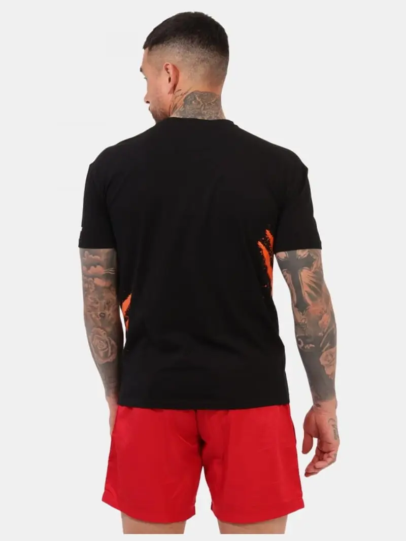 Plein Sport tshirt nera uomo con dettagli arancio logo sul petto miniatura 2
