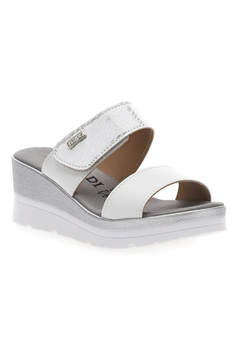 Ciabatte Beige con Zeppa A Contrasto Bianca PLOCADI 11073143 [BIANCO] miniatura 2