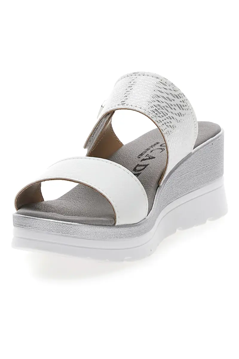 Ciabatte Beige con Zeppa A Contrasto Bianca PLOCADI 11073143 [BIANCO] miniatura 4