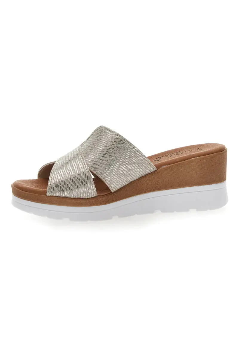 Ciabatte con Zeppa Platino Plocadi 11072411 [BEIGE] miniatura 4