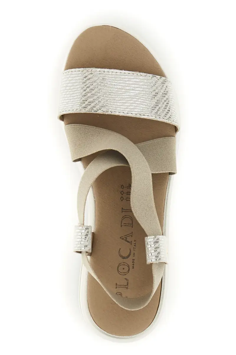 Sandali beige con fascia effetto intrecciato Plocadi 452045 [BEIGE] miniatura 3