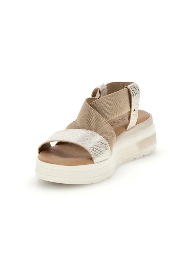 Sandali beige con fascia effetto intrecciato Plocadi 452045 [BEIGE] miniatura 4