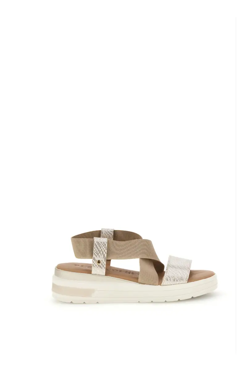 Sandali beige con fascia effetto intrecciato Plocadi 452045 [BEIGE]