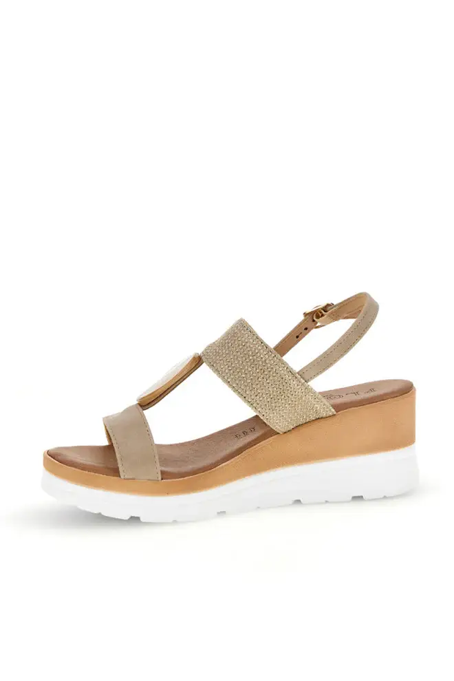 Sandali beige con zeppa e cinturino Plocadi 11075116 [BEIGE] miniatura 4