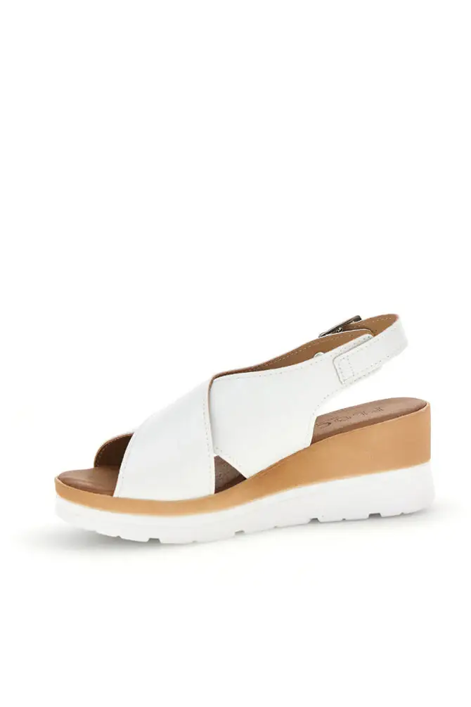 Sandali bianchi con zeppa e fasce incrociate Plocadi 1107704 [BIANCO] miniatura 4