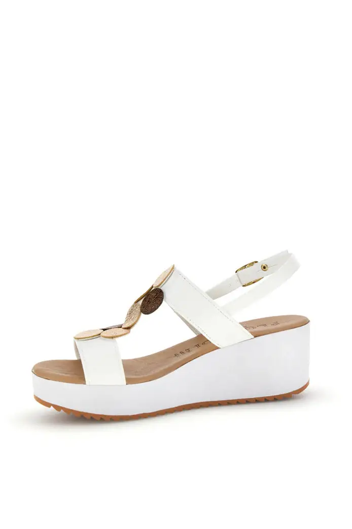 Sandali bianchi con zeppa e forme geometriche Plocadi 363033 [BIANCO] miniatura 4