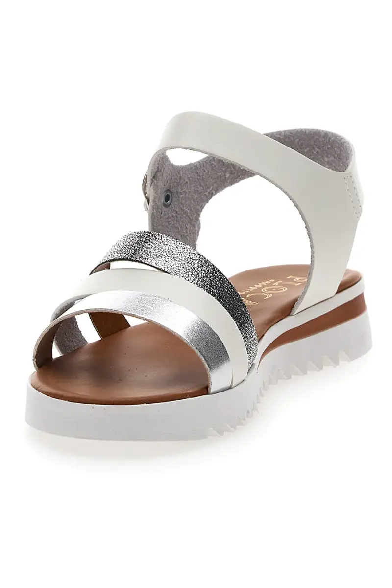 Sandali Bianchi e Argento con Cinturino Plocadi 005 [BIANCO miniatura 3