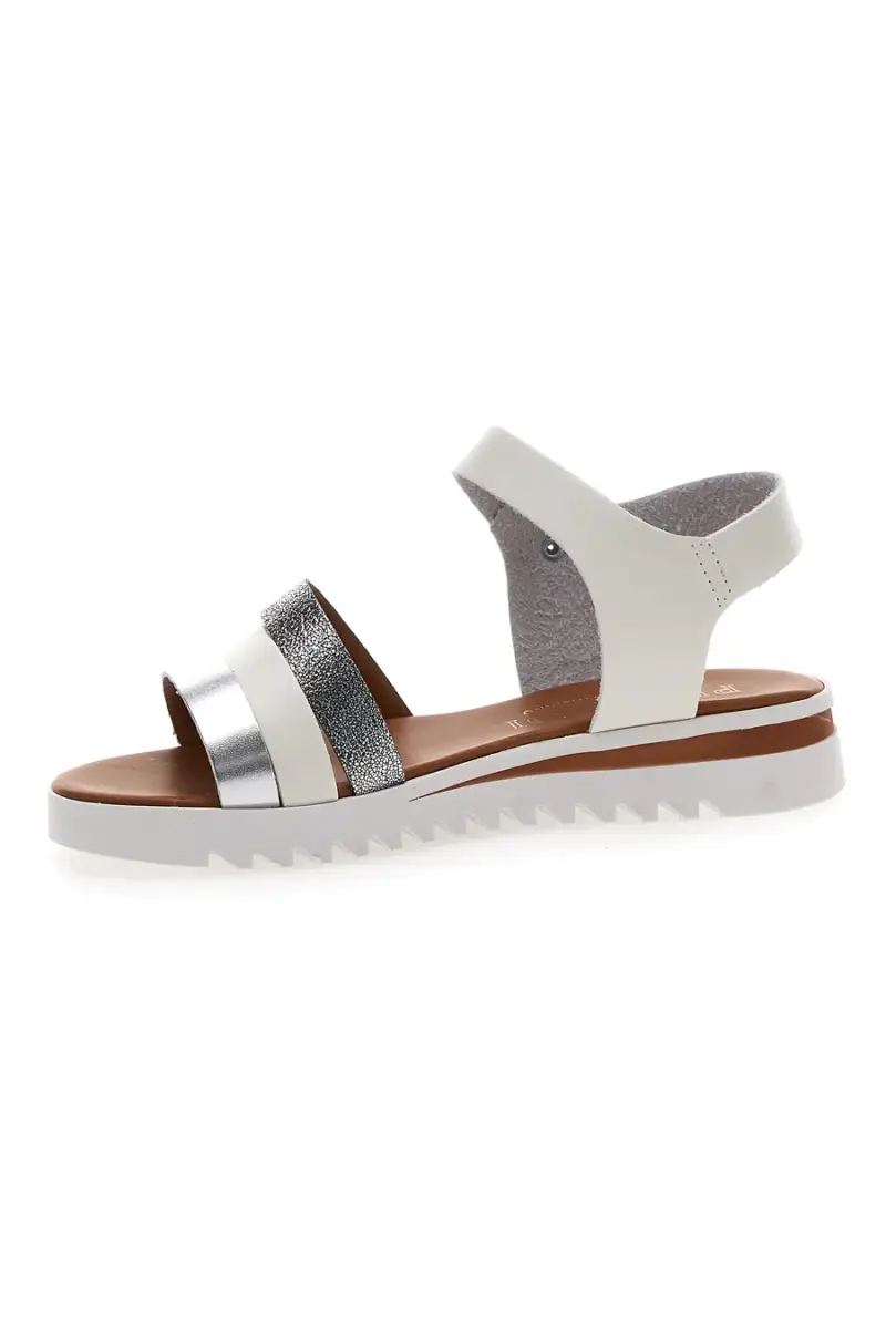 Sandali Bianchi e Argento con Cinturino Plocadi 005 [BIANCO miniatura 4