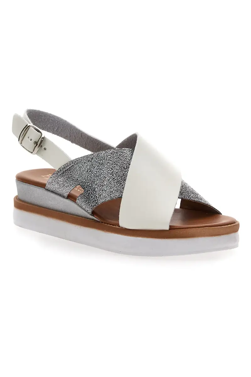 Sandali Bianchi e Argento Con Platform Plocadi 3004 [BIANCO miniatura 2