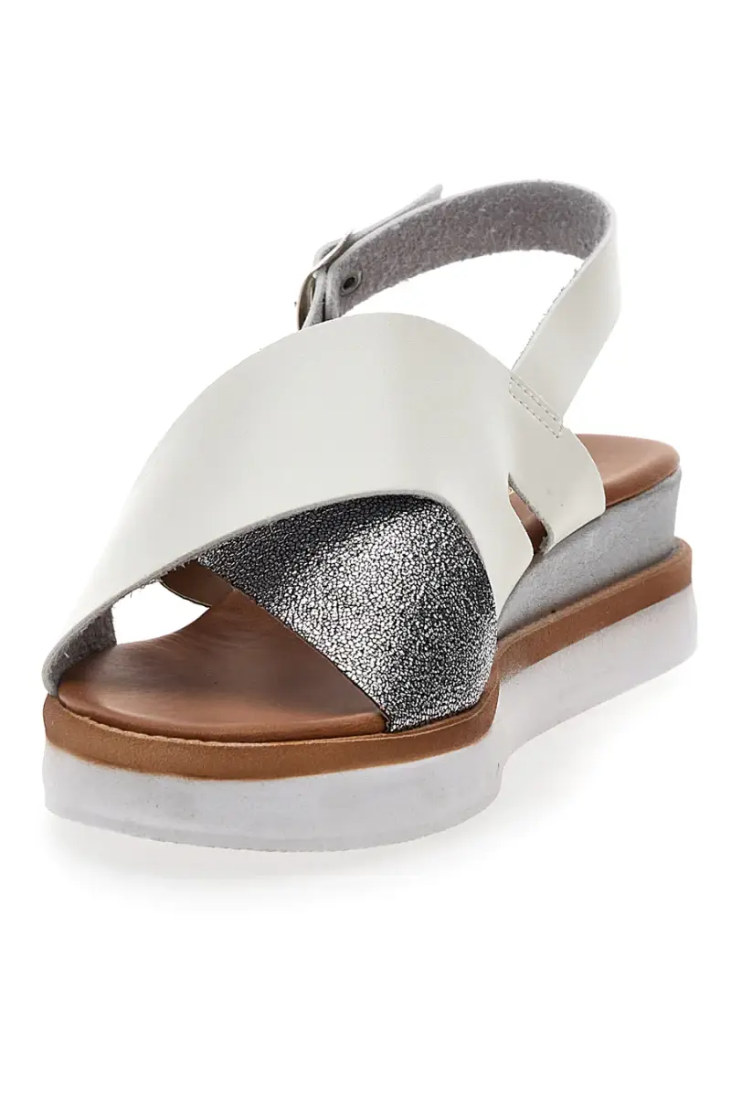 Sandali Bianchi e Argento Con Platform Plocadi 3004 [BIANCO miniatura 3