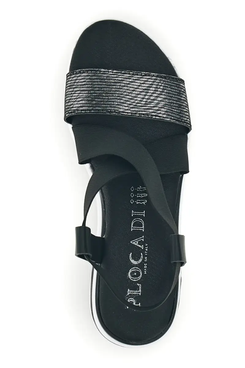 Sandali neri con fascia effetto intrecciato Plocadi 452045 [NERO] miniatura 3