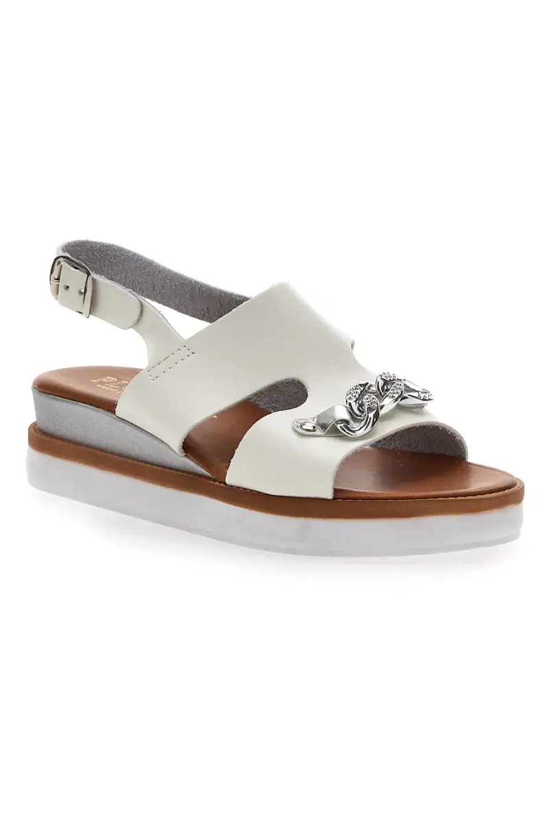 Sandali Platform Bianchi Made Italy Plocadi 3002 [MARRONE] miniatura 2